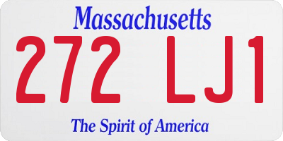 MA license plate 272LJ1