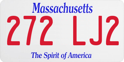 MA license plate 272LJ2