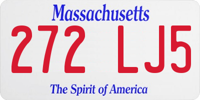 MA license plate 272LJ5