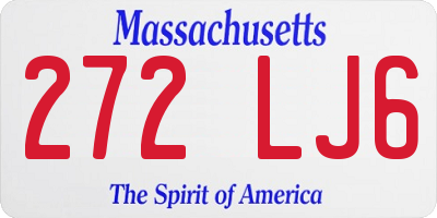 MA license plate 272LJ6