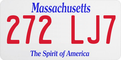 MA license plate 272LJ7
