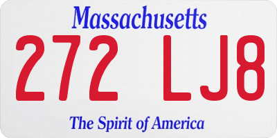 MA license plate 272LJ8