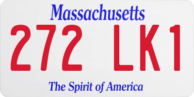 MA license plate 272LK1