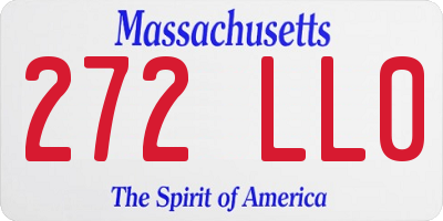 MA license plate 272LL0