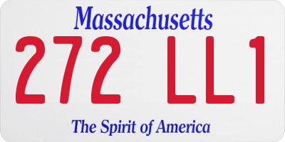 MA license plate 272LL1