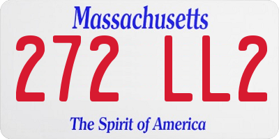 MA license plate 272LL2