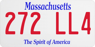MA license plate 272LL4