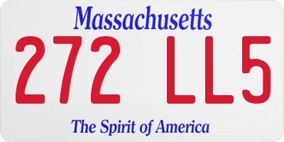 MA license plate 272LL5