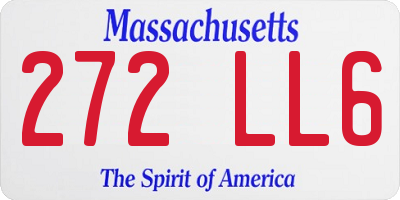 MA license plate 272LL6