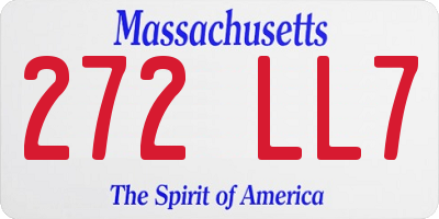 MA license plate 272LL7