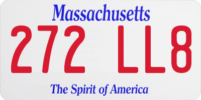 MA license plate 272LL8