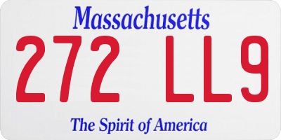 MA license plate 272LL9