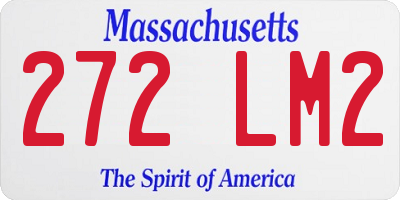 MA license plate 272LM2