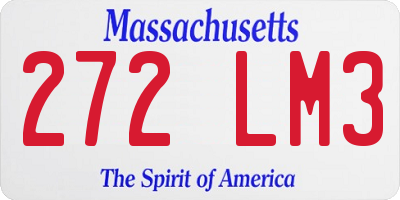MA license plate 272LM3
