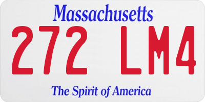 MA license plate 272LM4