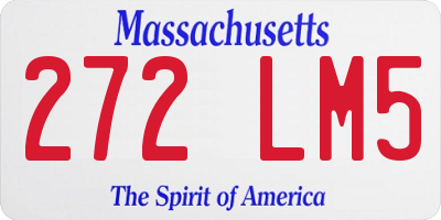 MA license plate 272LM5