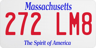 MA license plate 272LM8