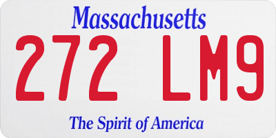 MA license plate 272LM9