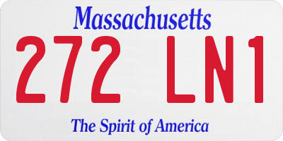 MA license plate 272LN1