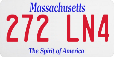 MA license plate 272LN4