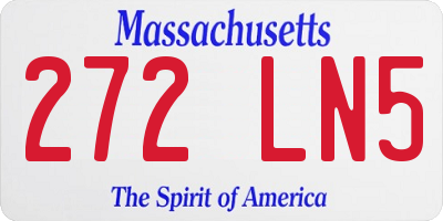 MA license plate 272LN5