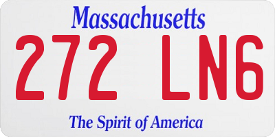 MA license plate 272LN6