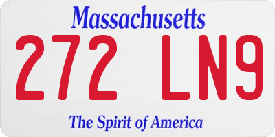 MA license plate 272LN9