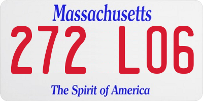 MA license plate 272LO6