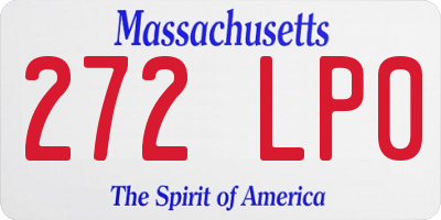 MA license plate 272LP0
