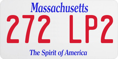MA license plate 272LP2