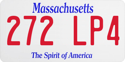 MA license plate 272LP4