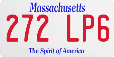 MA license plate 272LP6