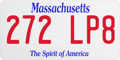 MA license plate 272LP8
