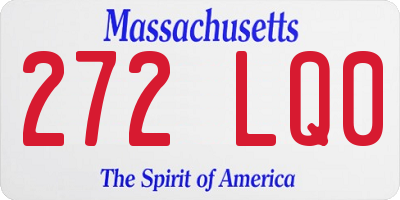 MA license plate 272LQ0