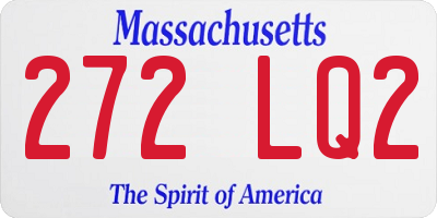MA license plate 272LQ2