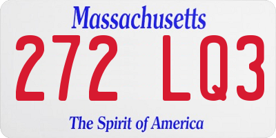 MA license plate 272LQ3