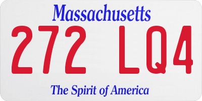 MA license plate 272LQ4