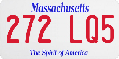 MA license plate 272LQ5