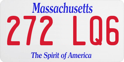 MA license plate 272LQ6