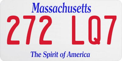 MA license plate 272LQ7