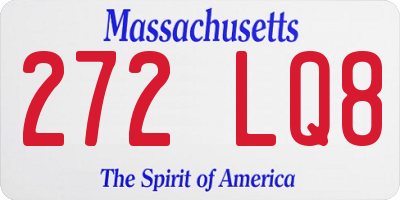 MA license plate 272LQ8