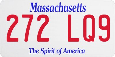 MA license plate 272LQ9