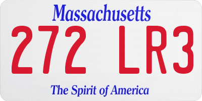 MA license plate 272LR3