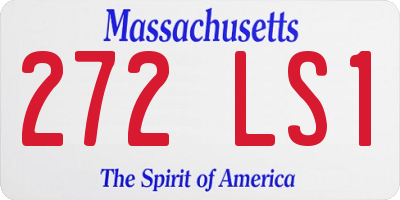 MA license plate 272LS1