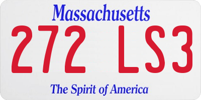 MA license plate 272LS3