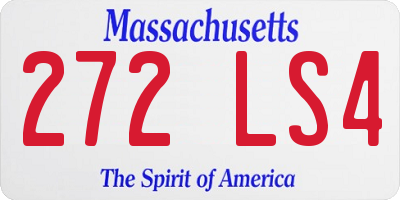 MA license plate 272LS4