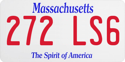 MA license plate 272LS6