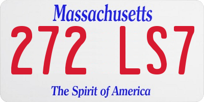 MA license plate 272LS7