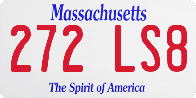 MA license plate 272LS8
