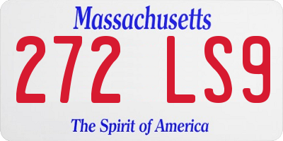 MA license plate 272LS9